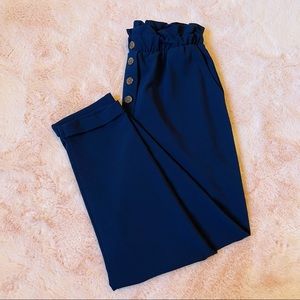 Navy paper bag waisted pants juniors Small